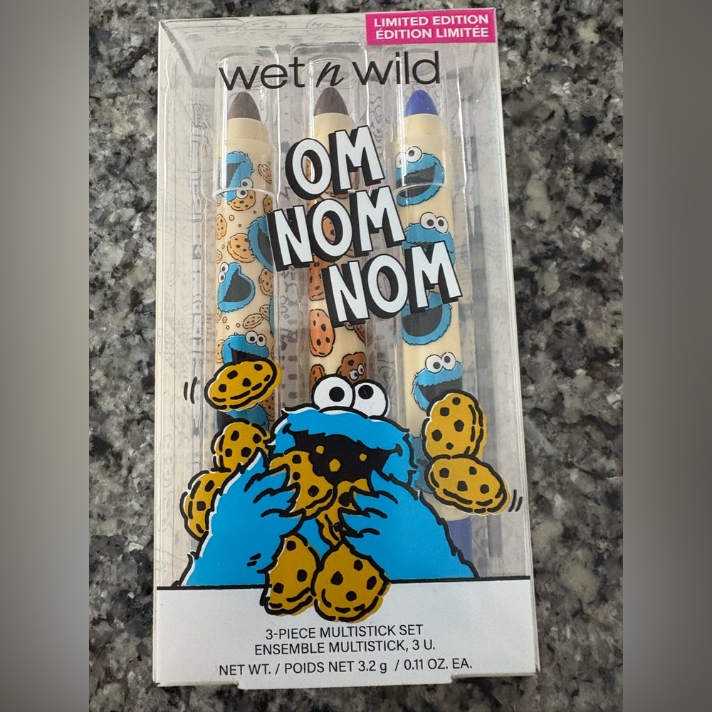 New in package- Wet n Wild Cookie Monster set of 3 multi-stick makeup